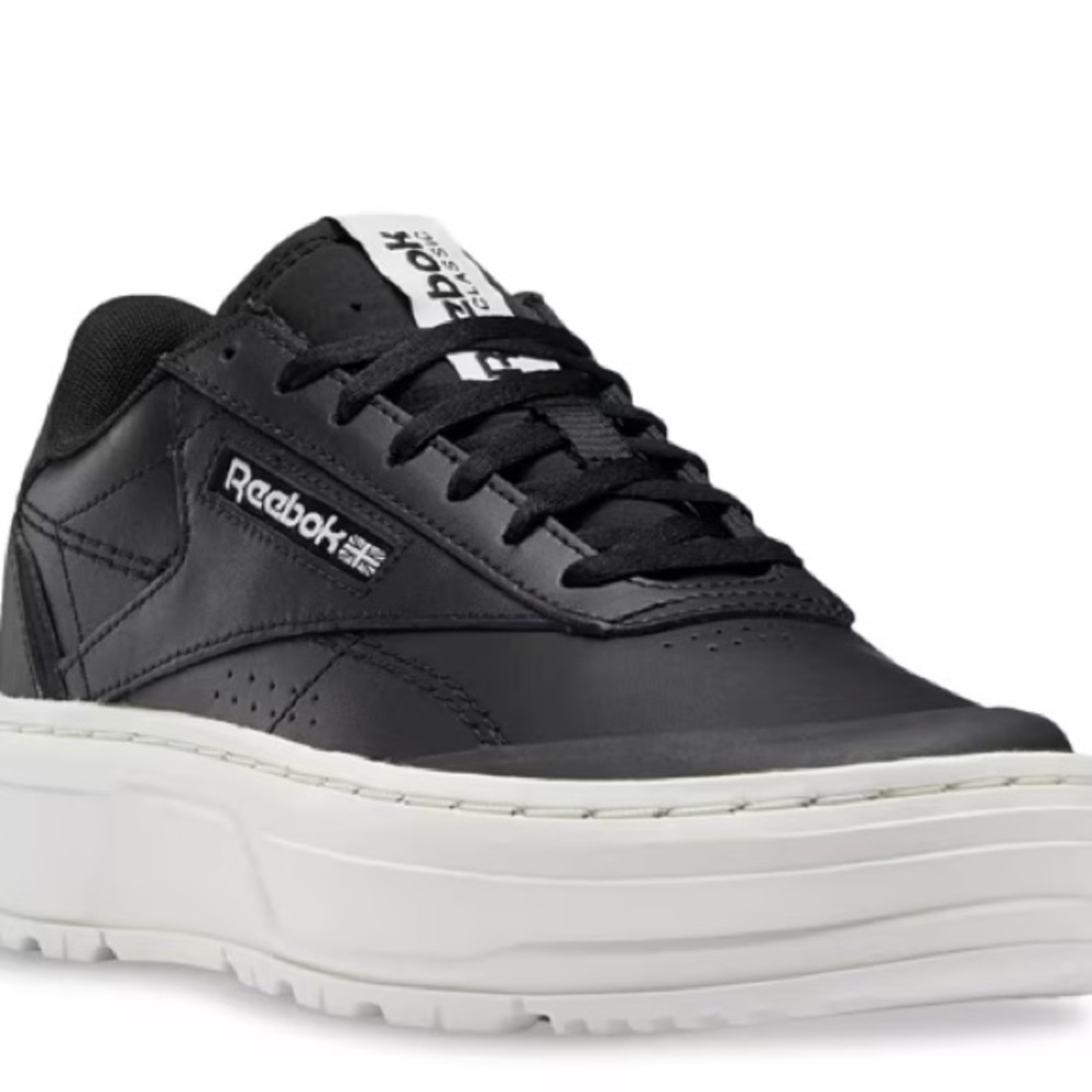Reebok - Club C Double Geo Platform Sneaker - Black/White - Women’s 8 - Picture 3 of 9